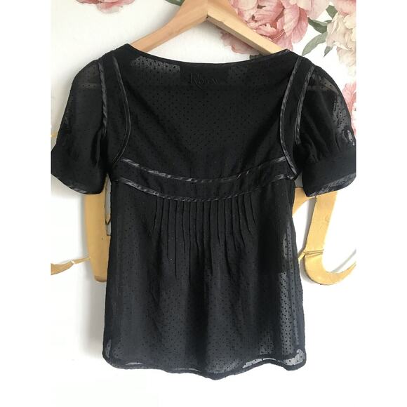 Roxy Sheer Pop Over Black Blouse Size XS - Picture 5 of 5